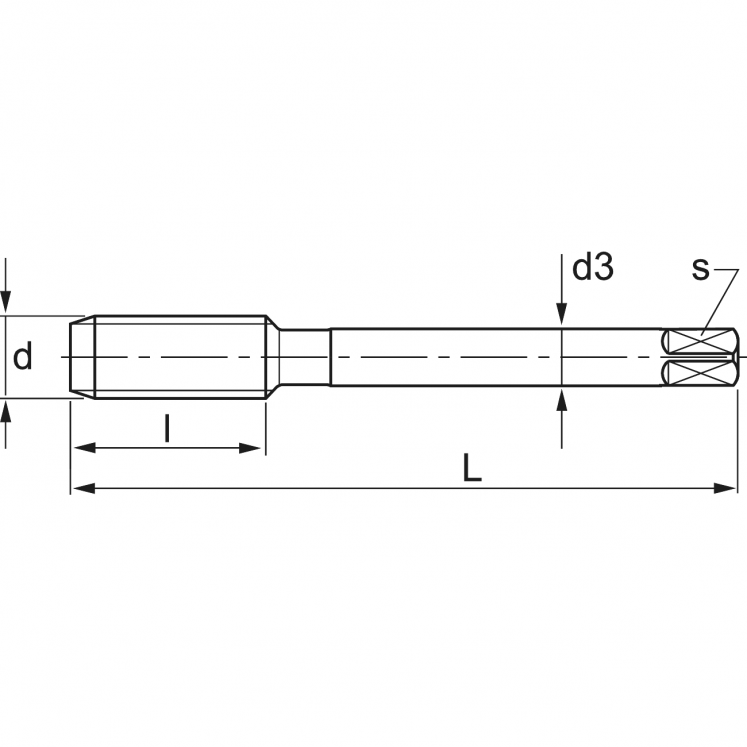 MACHO MANUAL SET DE 3 PEçAS AçO CARBONO HSSE DIN 352 KERFOLG A2818