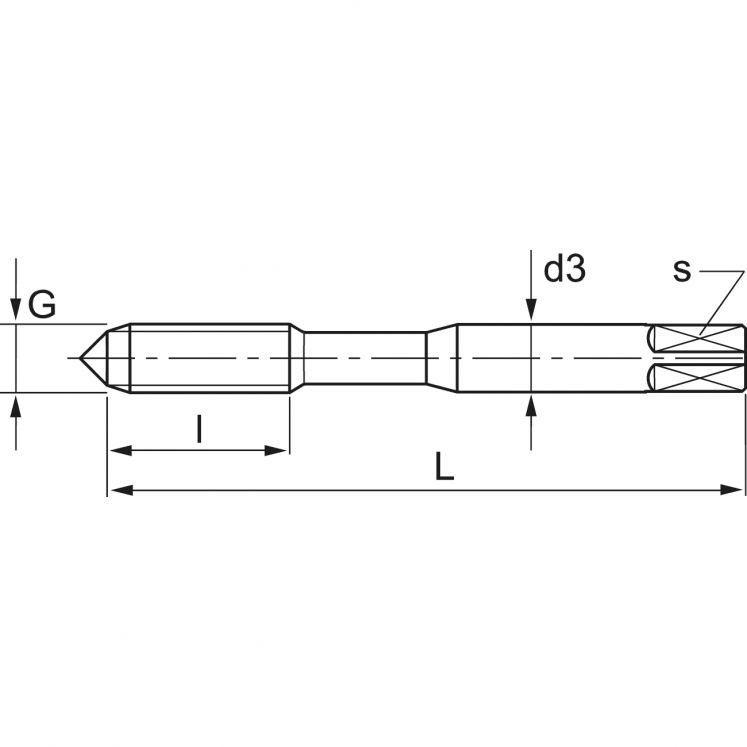 MACHO MANUAL SET DE 2 PEçAS HSS DIN 352 KERFOLG A2825