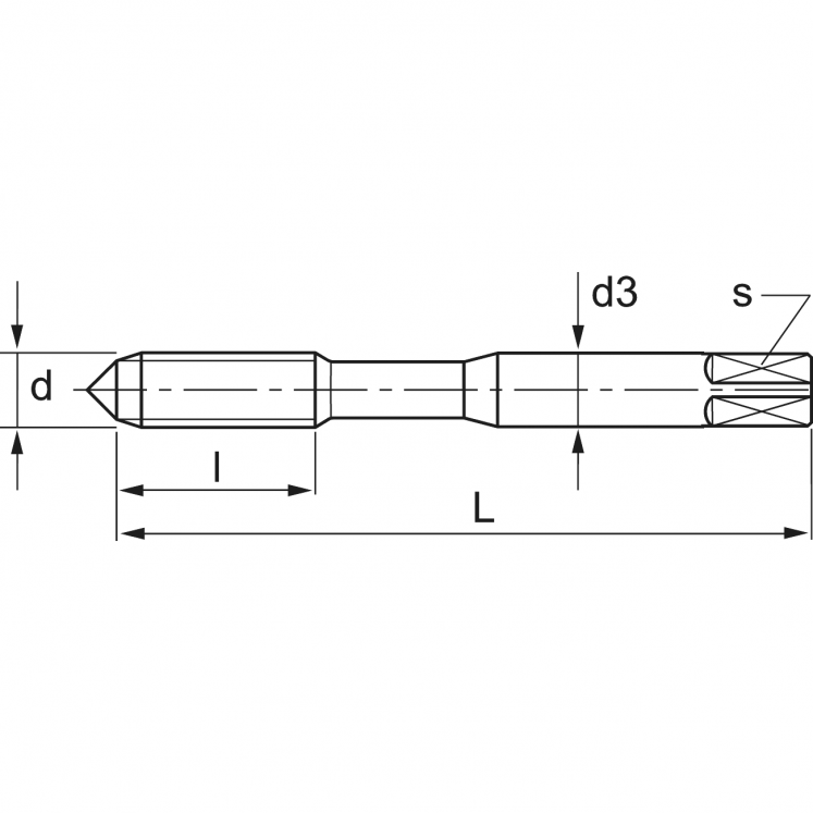 MACHO MANUAL SET DE 3 PEçAS HSS DIN 352 KERFOLG A2814