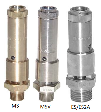 Válvulas de segurança TÜV firmemente ajustadas e seladas, DN 10 (0 2 - 50 bar)