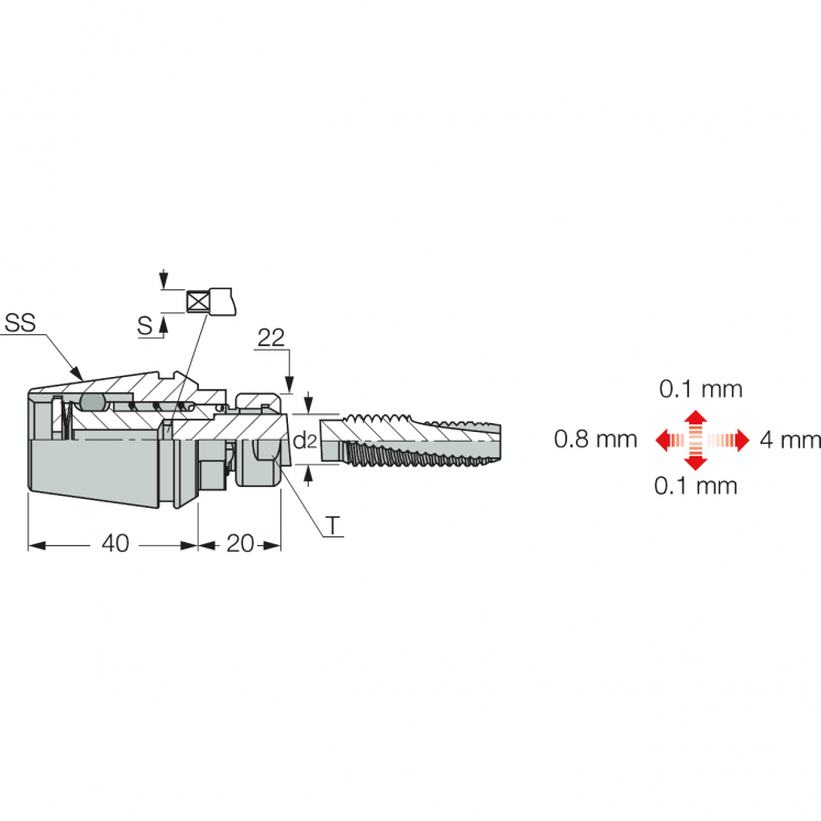 PINÇA COM COMPENSAçãO PARA MAQUINAçãO GTIN ER32 ETM C4105