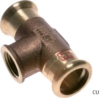 Peça em T com prensagem por dentro e rosca fêmea