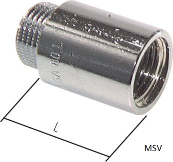 Extensões de latão roscadas com cabeça de soquete estriada, DIN 3523