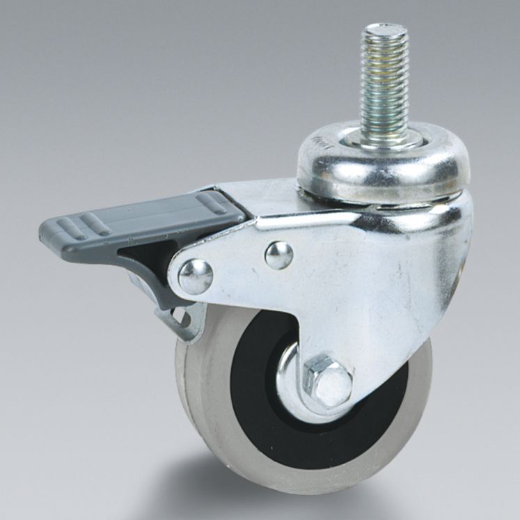 TELLURE RÔTA RODAS DE BORRACHA CINZENTAS - CENTRO EM POLIAMIDA