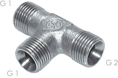 Conexões de parafuso em T com rosca G (bico de mangueira cônica de 60º, fêmea macho - macho), até 475 bar