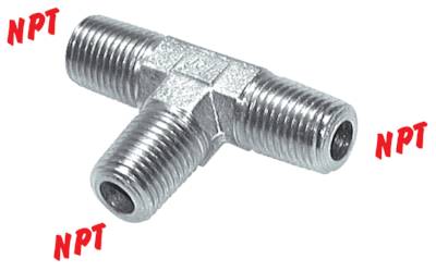 Peças em T com rosca NPT (macho), até 345 bar
