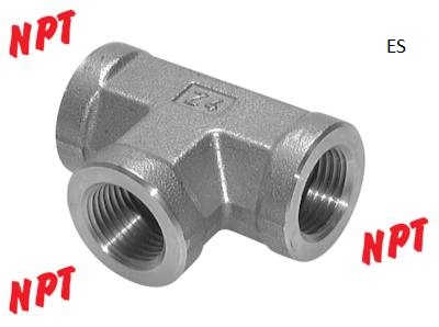 Peças em T com rosca NPT (fêmea), até 345 bar