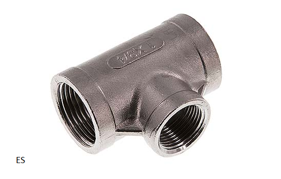 Peças em T com rosca fêmea e saída de redução e ampliação, para 25 bar