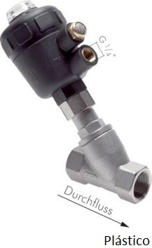 Válvulas de assento inclinadas de aço inoxidável, acionadas pneumaticamente, Eco-Line