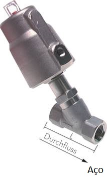 Válvulas de assento inclinadas de aço inoxidável, acionadas pneumaticamente, Eco-Line