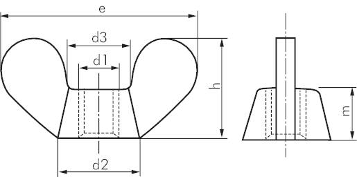 Porcas de asa, DIN 315