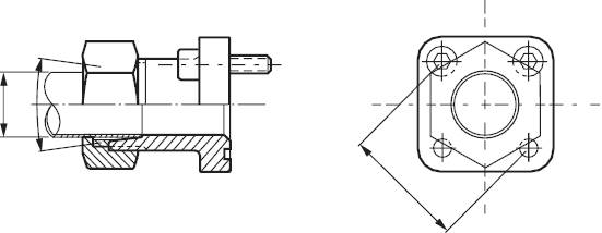 Juntas de parafuso de flange retas com conexão de flange quadrada