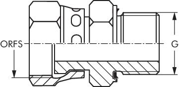 Conexões aparafusadas ORFS retas com porca de união (rosca G), ORFS