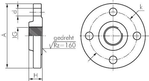 Arruelas roscadas DIN 2566 ou EN 1092-1 (Tipo 13), PN 16