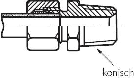Conexão reta aparafusada, rosca NPT