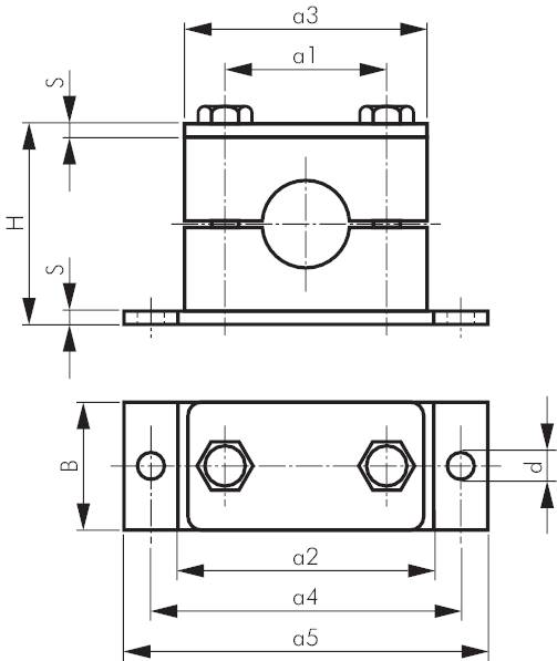Braçadeiras de tubos de aço inoxidável - série leve, DIN 3015 T1