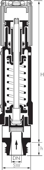 Válvulas de segurança de alto desempenho TÜV-ASME permanentemente ajustadas e vedadas, DN 10-40