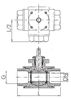 VáLVULAS ESFERA DE AçO INOXIDáVEL DE 3 VIAS COM FLANGE DE MONTAGEM DE ACORDO COM ISO 5211, PN 63