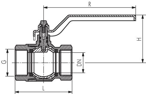 Válvulas esfera de 2 peças, passagem completa, design curto, até 50 bar