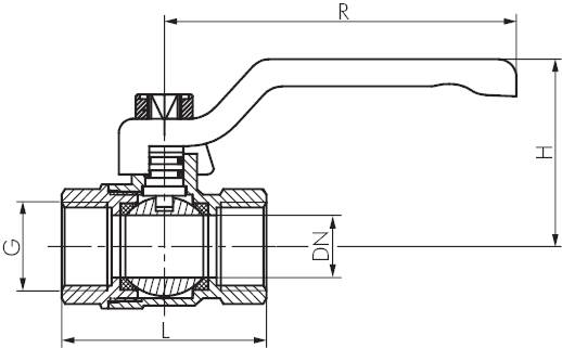 Válvulas esfera, 2 peças, furo completo, PN 25 (Eco-Line)