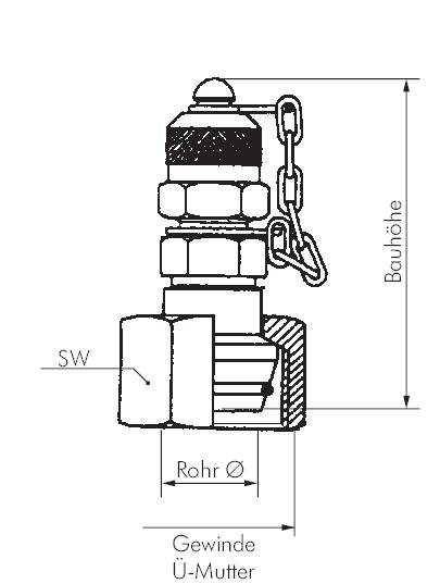 Acoplamentos de teste com cone de vedação hidráulica, M 16x2