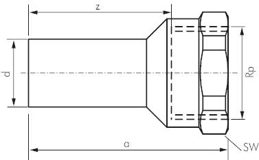 Niple da manga de transição com prensagem do lado de fora e rosca fêmea