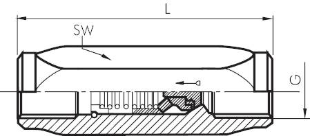 Aço inoxidável, válvulas de retenção hidráulicas, até 350 bar