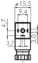 Conector padrão para bobinas magnéticas (com circuito de proteção e display LED)