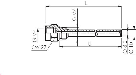 Poço térmico para termômetro bimetálico industrial e projeto de química, Tipo B